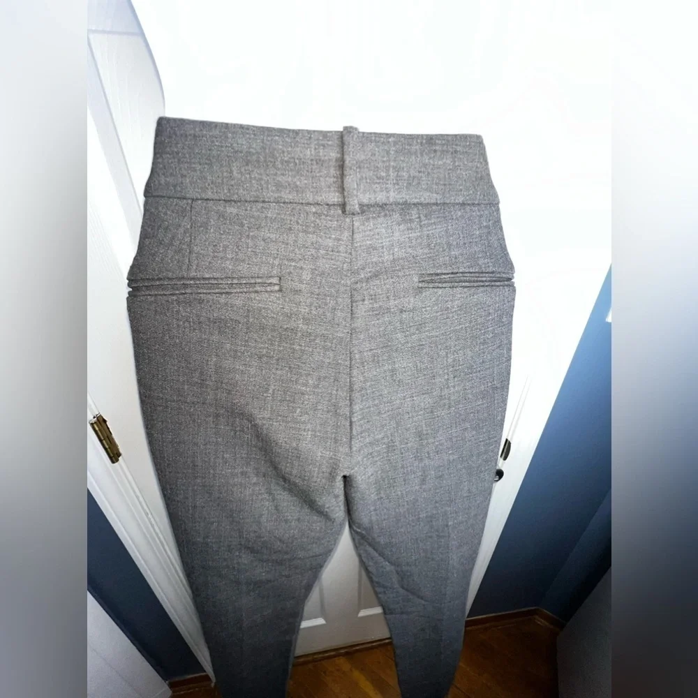 J. Crew Minnie Women’s 6 Dark Gray Straight Leg Trouser Dress Pants Zip Wool S